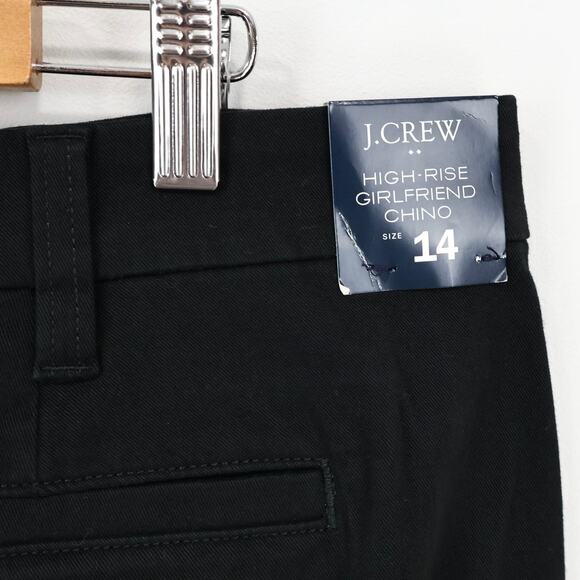 NWT J.Crew Factory High-Rise Straight Leg Girlfriend Chino Pant In Black Size 14 - Picture 5 of 8